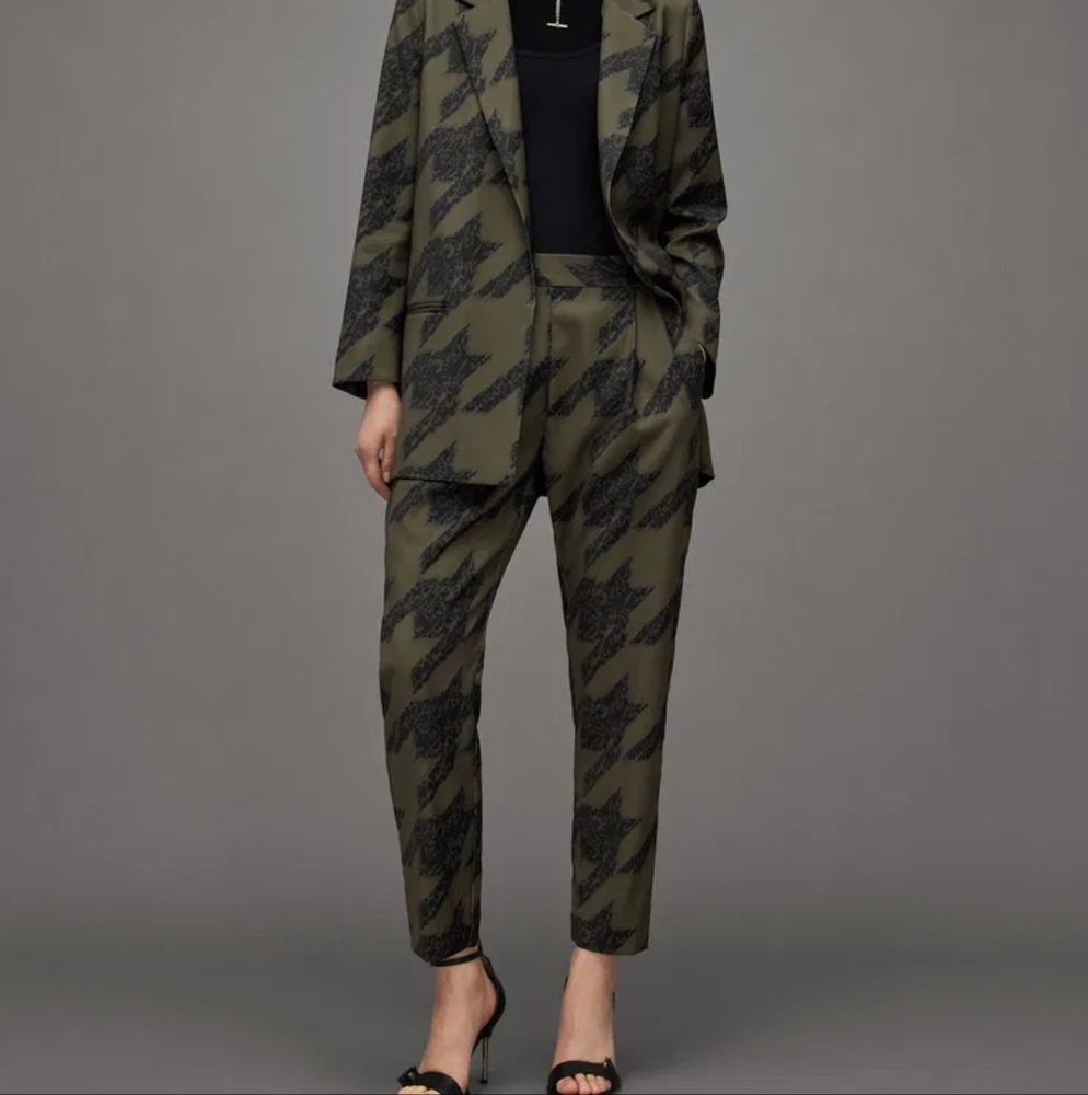ALL SAINTS | Aleida Houndstooth Toni Tapered Trousers - Picture 4 of 14